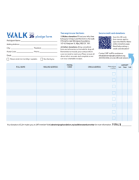 Preview of fundraising pledge form
