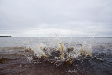 Waves on Lake Winnipeg.